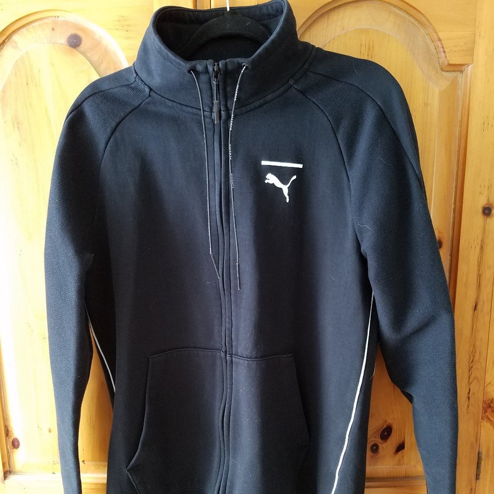 PUMA EVO T7 MEN'S Black FULL ZIP JACKET, Pockets, Style #573350 - EUC
